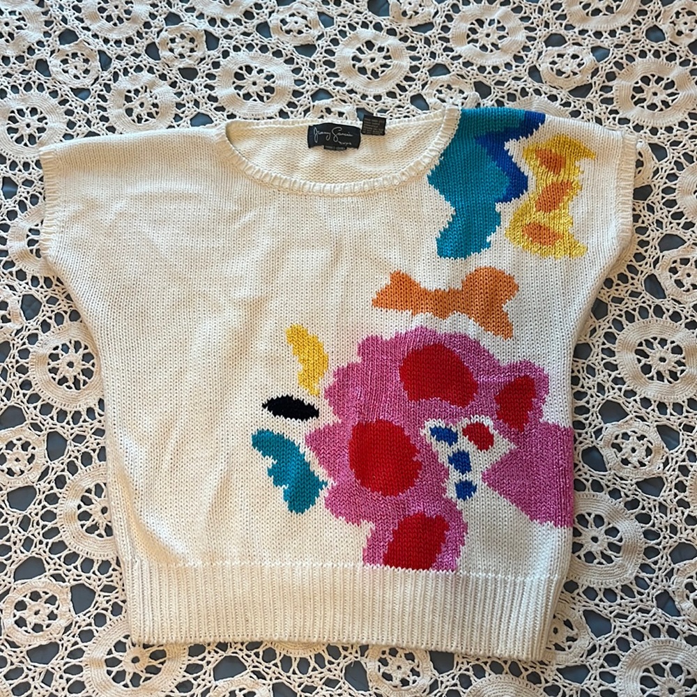 Vintage Jimmy Garcia New York Hand Loomed Knit Sweater/ Size Large